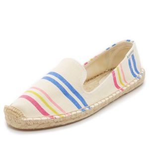 Soludos Smoking Slipper Candy Stripe Espadrille Flat